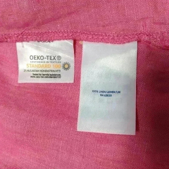 Lands End 💯 Linen 3/4 length  sleeve v neck pull over top. Ladies Size S - Picture 5 of 8